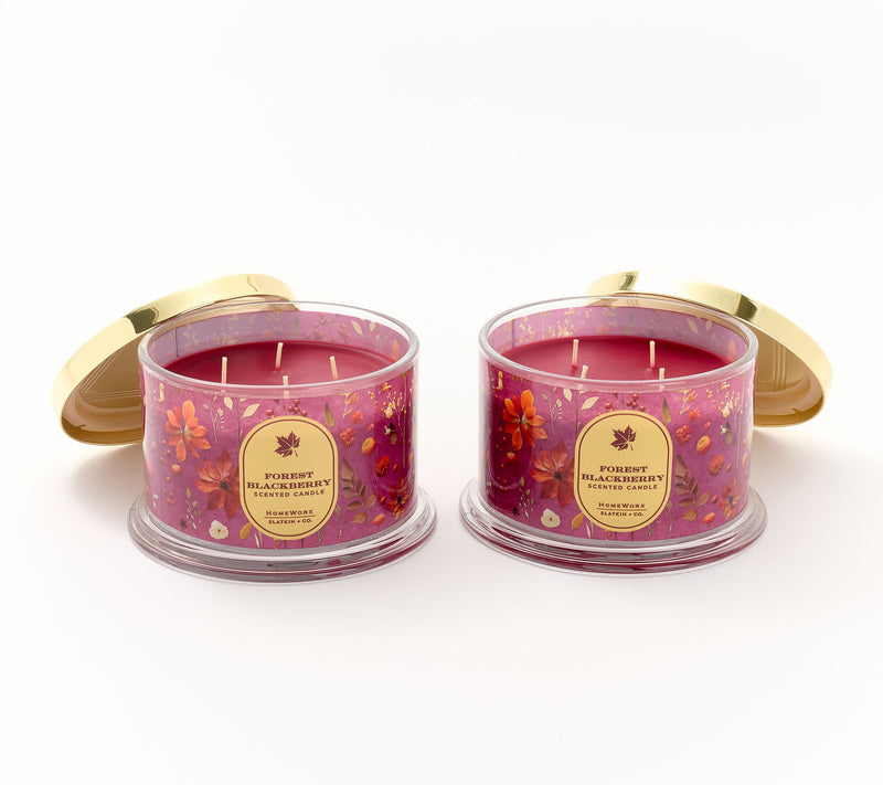 HomeWorx by Slatkin + Co. S/2 18oz Dark Autumn Candles — View 3