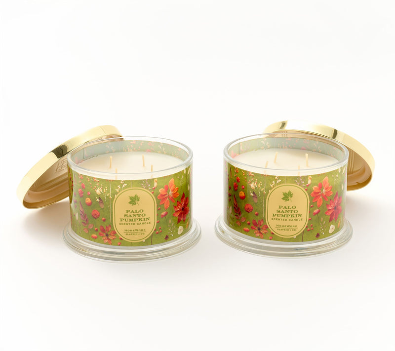 HomeWorx by Slatkin + Co. S/2 18oz Dark Autumn Candles — View 8