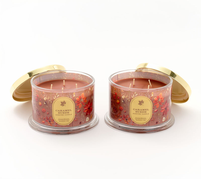 HomeWorx by Slatkin + Co. S/2 18oz Dark Autumn Candles — View 9