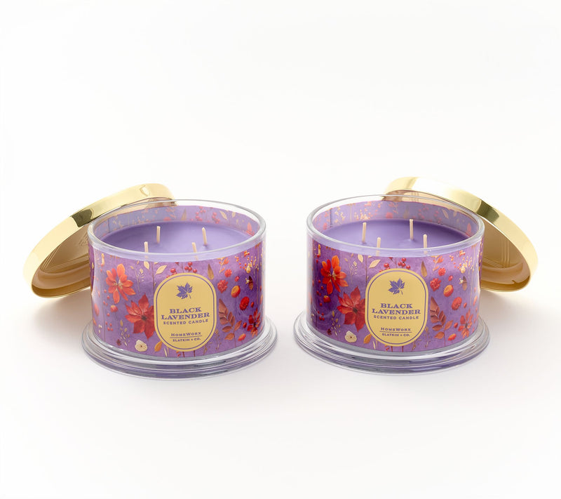HomeWorx by Slatkin + Co. S/2 18oz Dark Autumn Candles — Main view