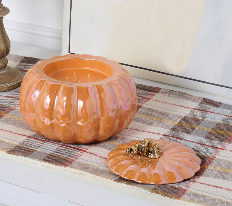 HomeWorx by Slatkin + Co. 14oz Heirloom Iridescent Pumpkin Candle — View 7