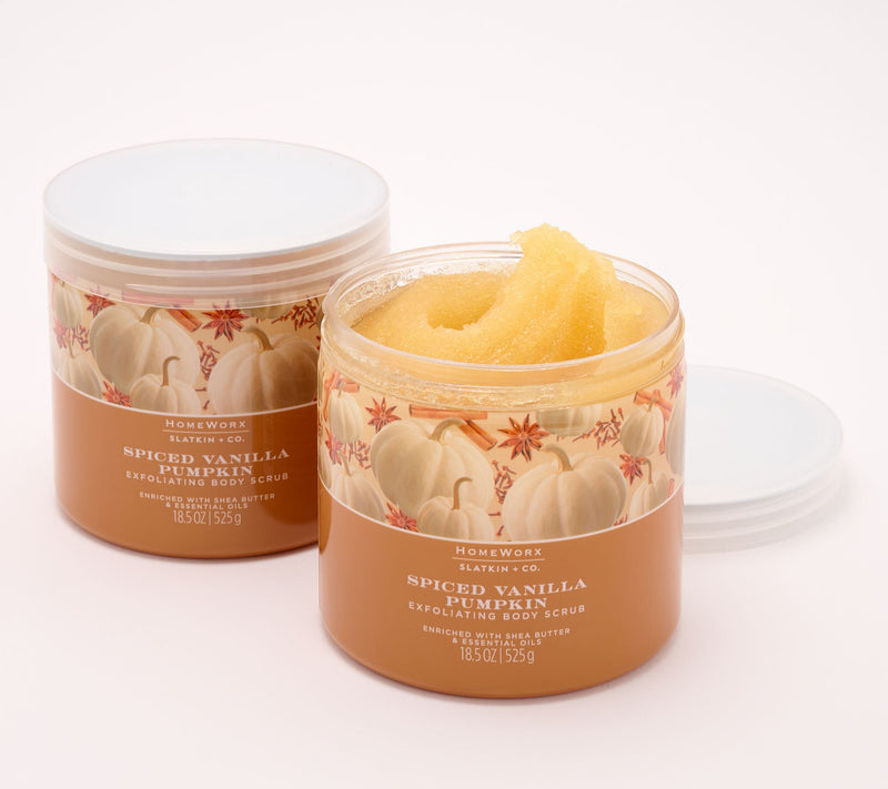 HomeWorx by Slatkin + Co. S/2 18.5oz Body Scrub - Spiced Vanilla Pumpkin — Main view