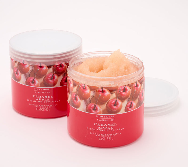 HomeWorx by Slatkin + Co. S/2 18.5oz Body Scrub - Caramel Apple — Main view