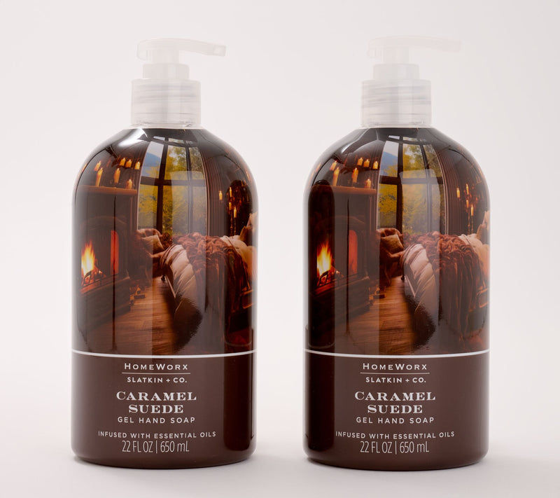 HomeWorx by Slatkin + Co. S/2 22oz Hand Soaps- Caramel Suede — Main view