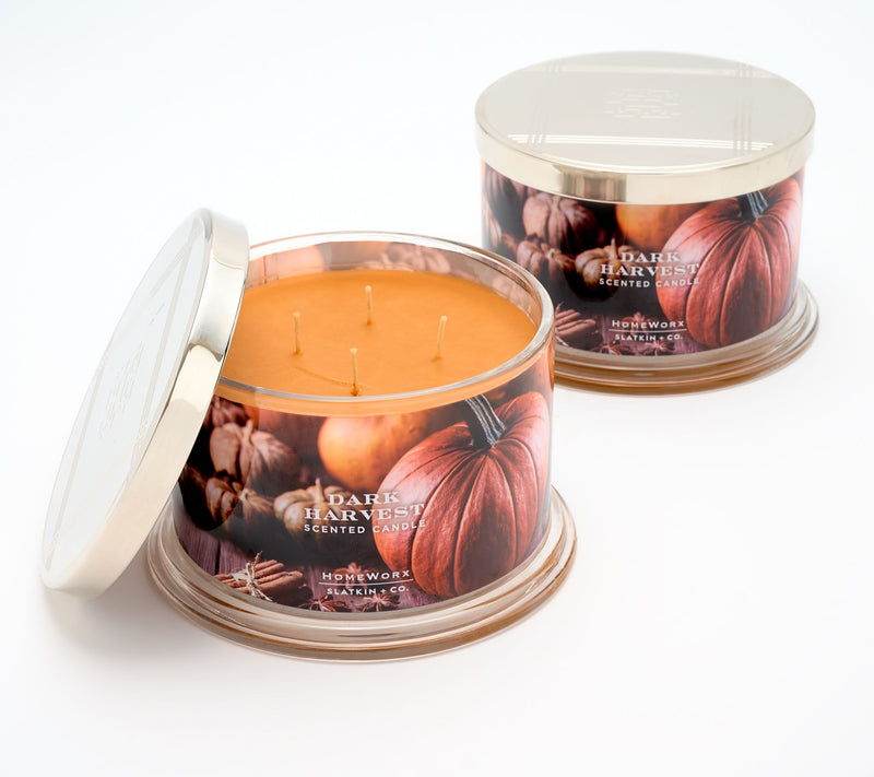 HomeWorx by Slatkin + Co. S/2 18oz Candles - Dark Harvest — Main view