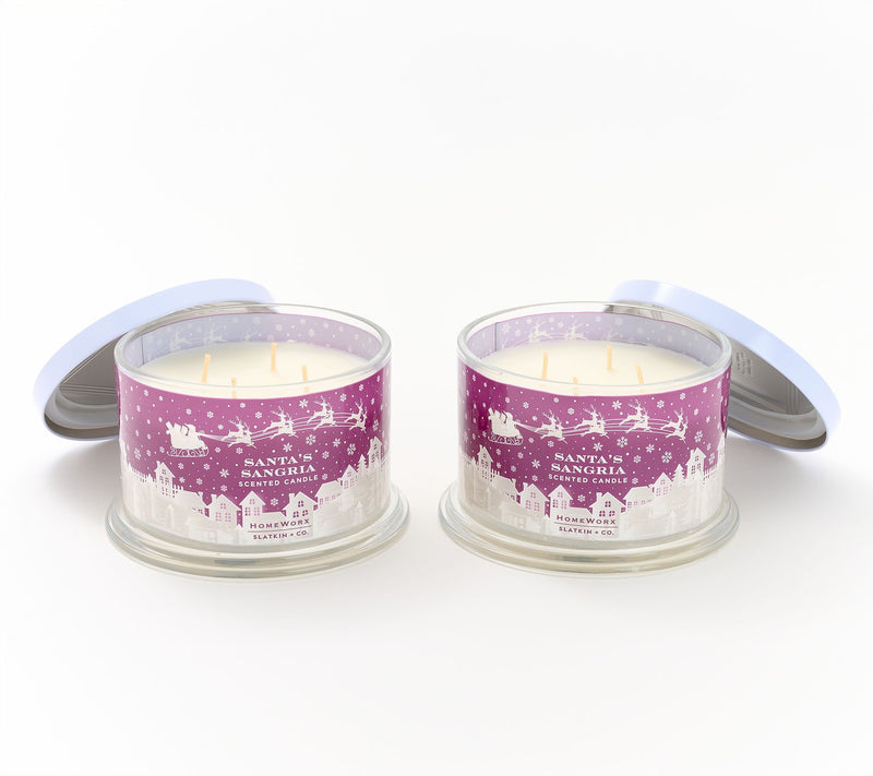 HomeWorx by Slatkin + Co. 18oz S/2 Santa Claus is Coming to Town Candles — Main view