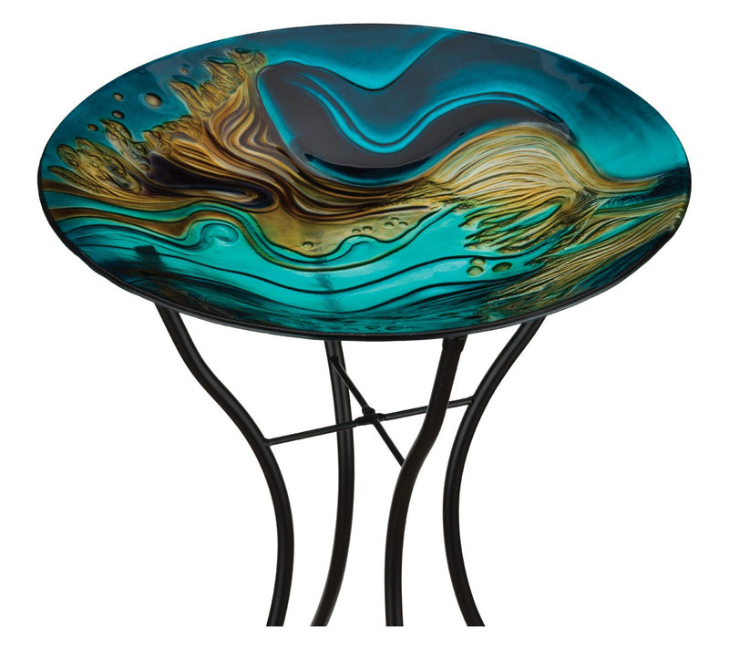 Regal Art & Gift 18" Birdbath with Stand - Swirl Green — View 7