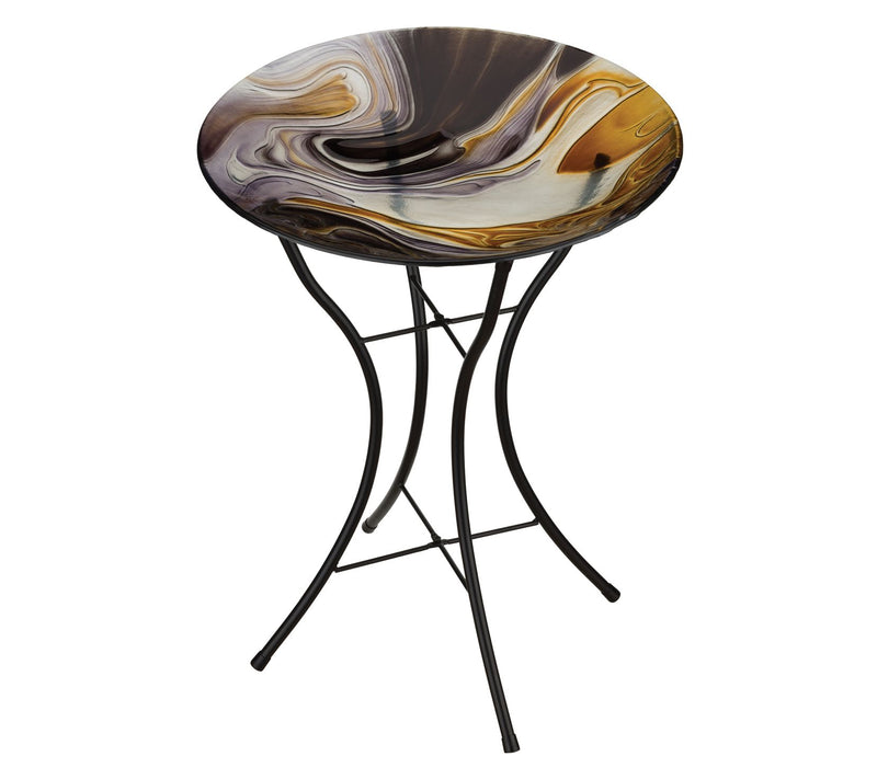 Regal Art & Gift 18" Birdbath with Stand - Swirl Black — View 2
