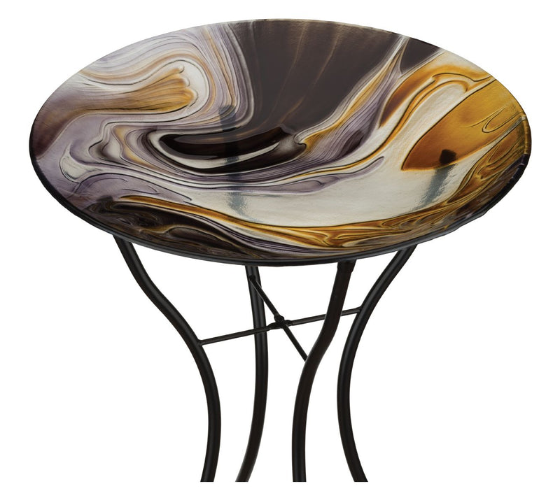 Regal Art & Gift 18" Birdbath with Stand - Swirl Black — View 7