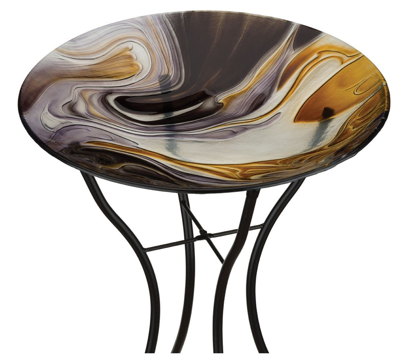 Regal Art & Gift 18" Birdbath with Stand - Swirl Black — Main view