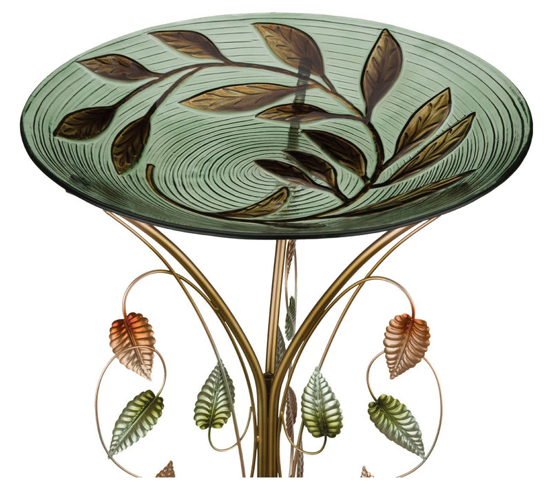 Regal Art & Gift 18" Birdbath with Decorative Stand - Leaves — Main view