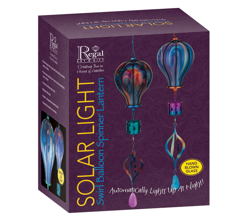 Regal Art & Gift Swirl Balloon Spinner Solar Lantern - Purple — View 4