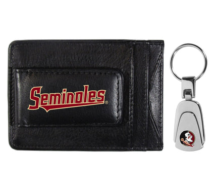 Siskiyou Sports College Leather Cash Cardholder& Steel Key