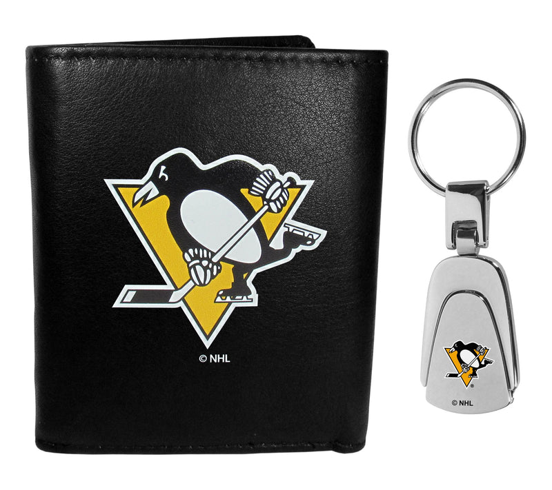 Siskiyou Sports NHL Leather Tri-fold Wallet & Steel Key Chain — View 5