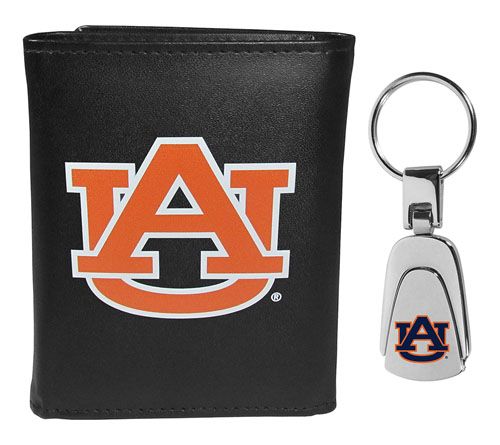 Siskiyou Sports College Leather Tri-Fold & Steel Key Chain — View 3