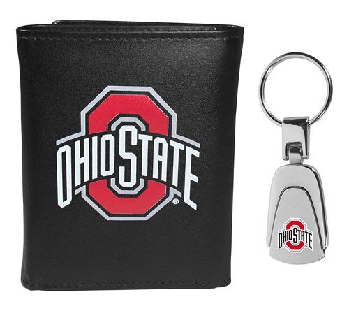 Siskiyou Sports College Leather Tri-Fold & Steel Key Chain — View 16