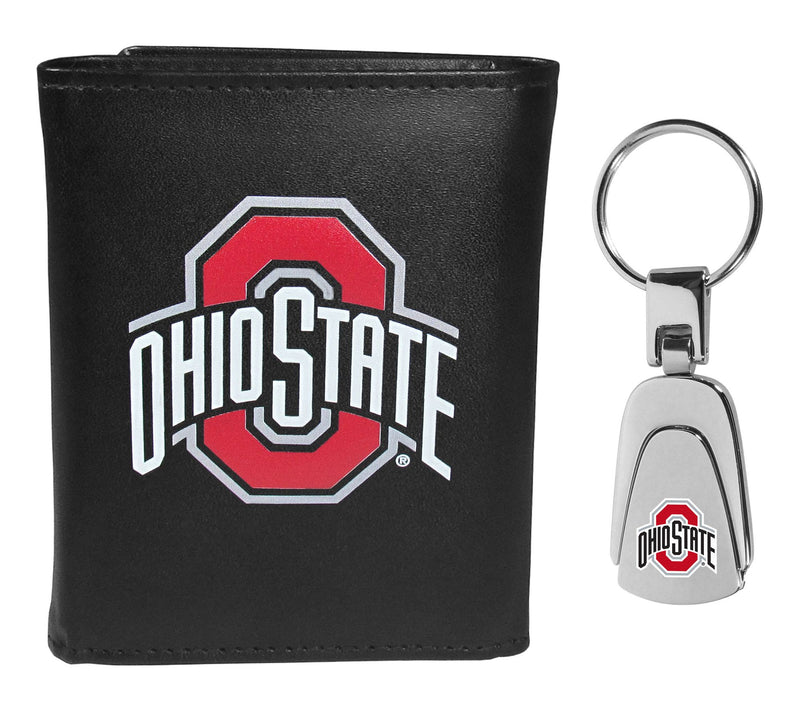 Siskiyou Sports College Leather Tri-Fold & Steel Key Chain — View 34