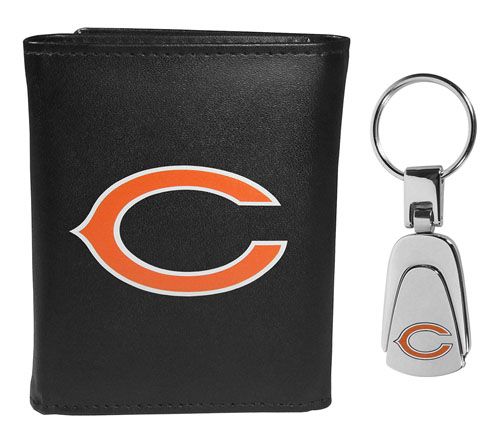 Siskiyou Sports NFL Leather Tri-Fold Wallet & Steel Key Chain — View 2