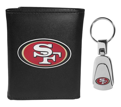 Siskiyou Sports NFL Leather Tri-Fold Wallet & Steel Key Chain — View 3