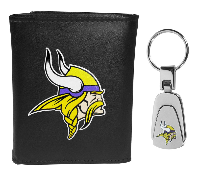 Siskiyou Sports NFL Leather Tri-Fold Wallet & Steel Key Chain — View 41