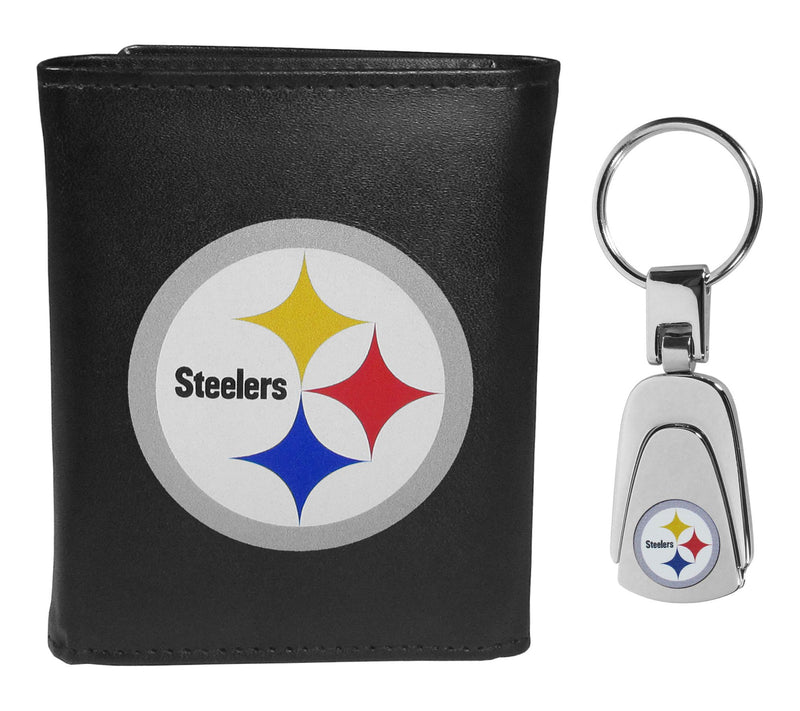 Siskiyou Sports NFL Leather Tri-Fold Wallet & Steel Key Chain — View 47