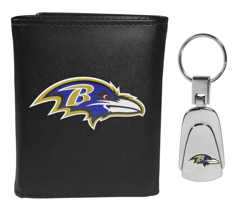 Siskiyou Sports NFL Leather Tri-Fold Wallet & Steel Key Chain — View 62