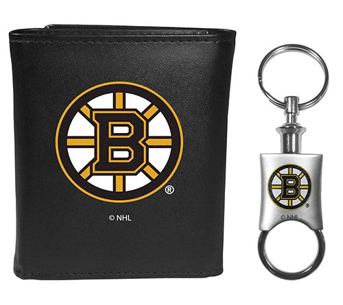 Siskiyou Sports NHL Leather Tri-Fold Wallet & Valet Key Chain — View 2