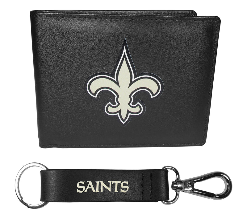 Siskiyou Sports NFL Leather Bi-Fold Wallet & Strap Key Chain — View 48