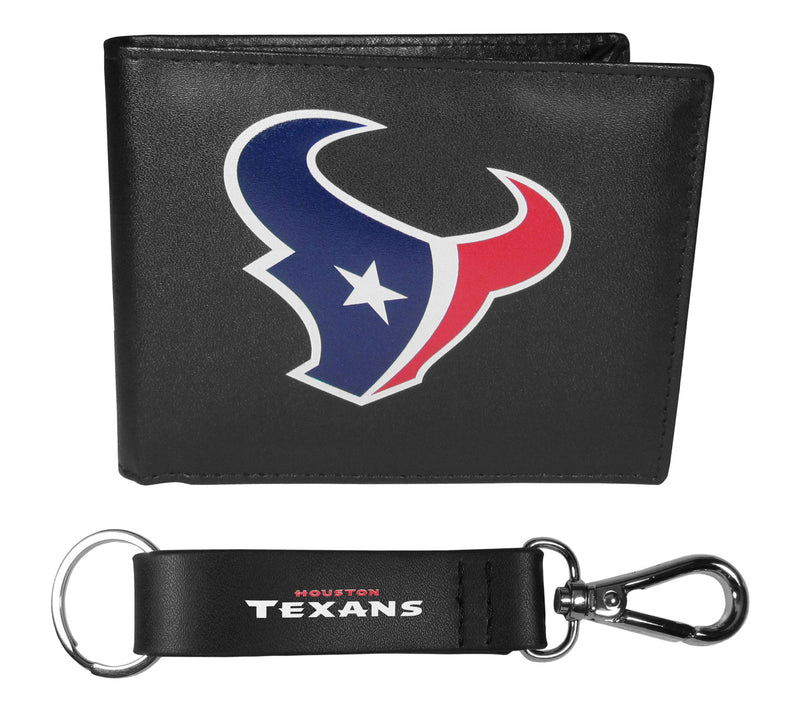 Siskiyou Sports NFL Leather Bi-Fold Wallet & Strap Key Chain — View 65