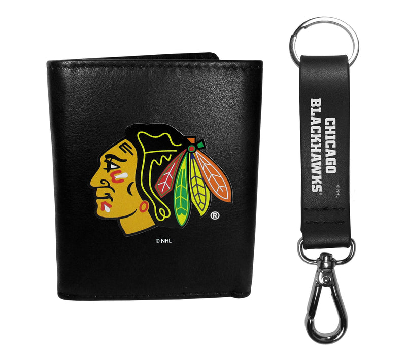 Siskiyou Sports NHL Leather Tri-Fold Wallet & Strap Key Chain — View 8