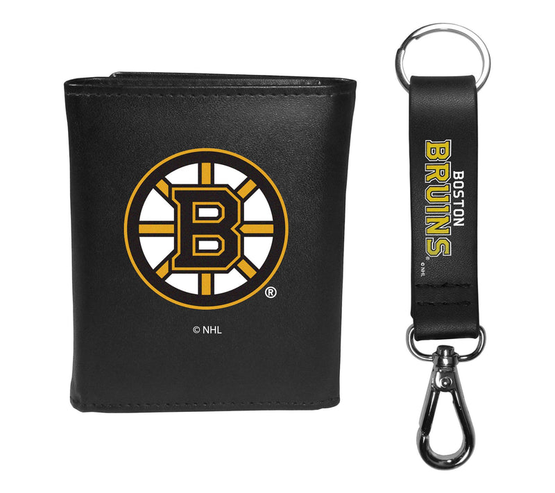 Siskiyou Sports NHL Leather Tri-Fold Wallet & Strap Key Chain — View 9