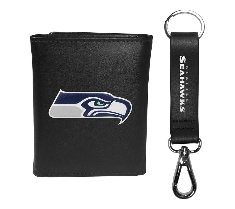 Siskiyou Sports NFL Leather Tri-Fold Wallet & Strap Key Chain — View 38