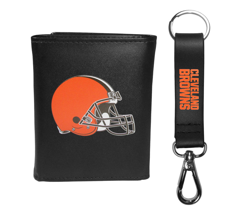Siskiyou Sports NFL Leather Tri-Fold Wallet & Strap Key Chain — View 40