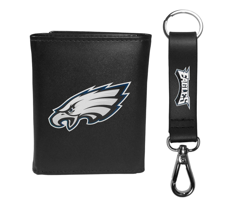 Siskiyou Sports NFL Leather Tri-Fold Wallet & Strap Key Chain — View 44