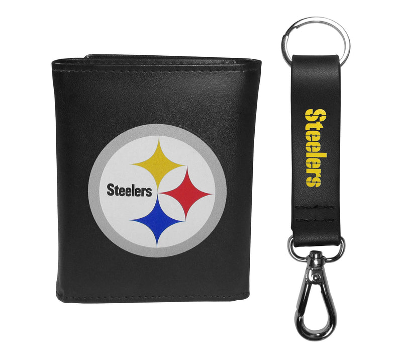 Siskiyou Sports NFL Leather Tri-Fold Wallet & Strap Key Chain — View 47