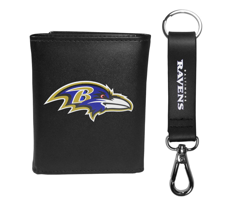 Siskiyou Sports NFL Leather Tri-Fold Wallet & Strap Key Chain — View 62