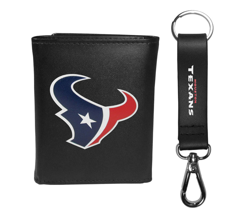 Siskiyou Sports NFL Leather Tri-Fold Wallet & Strap Key Chain — View 63