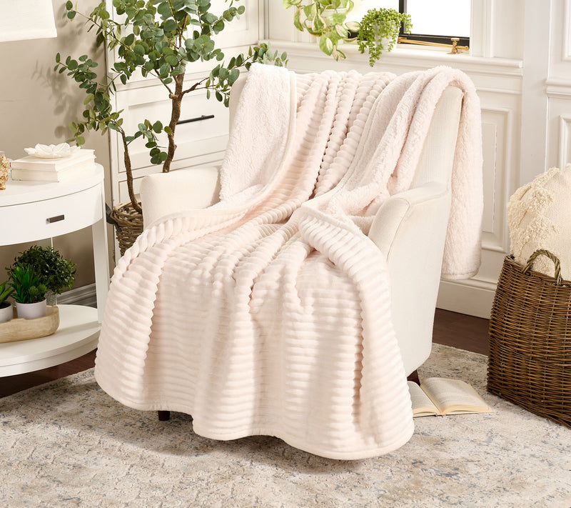 Home Reflections 60x 80" Plush Throw with Sherpa Bag — View 5