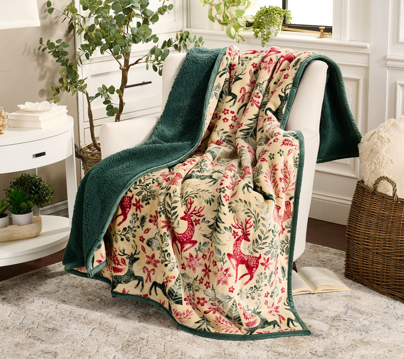 Home Reflections 60x 80" Plush Throw with Sherpa Bag — View 17