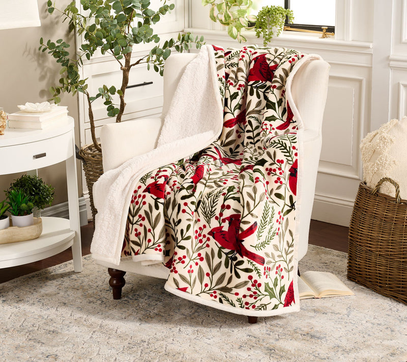 Home Reflections 60x 80" Plush Throw with Sherpa Bag — View 9