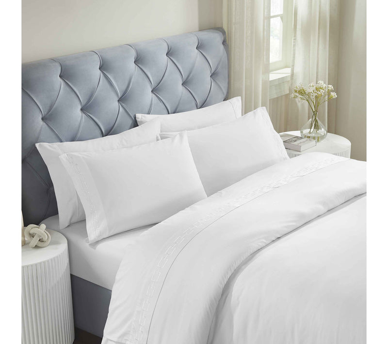 Superior Chain Links Cotton Embroidered Bed Sheet Set-Queen — View 13