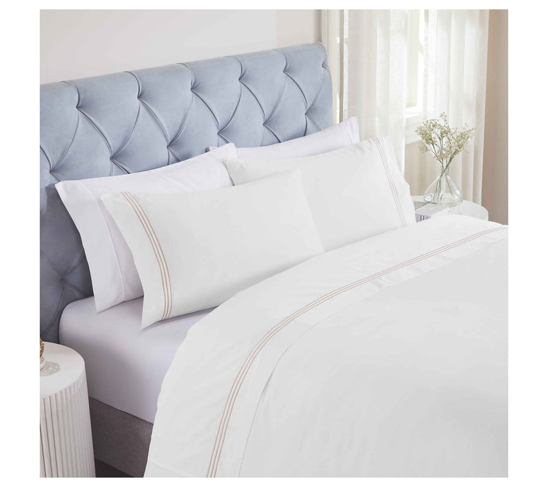 Superior Brandon Cotton Embroidered Bed Sheet Set -Full — View 12