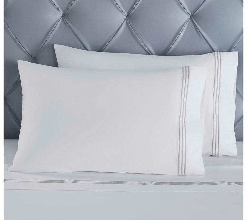 Superior Brandon Cotton Embroidered Bed Sheet Set-Queen — View 3