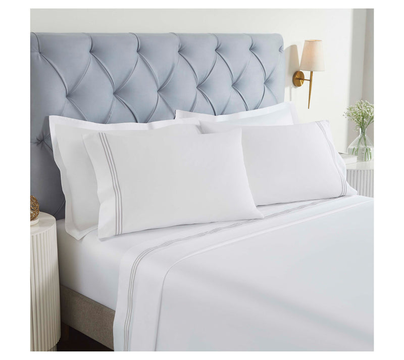 Superior Brandon Cotton Embroidered Bed Sheet Set-TW/XL — View 2