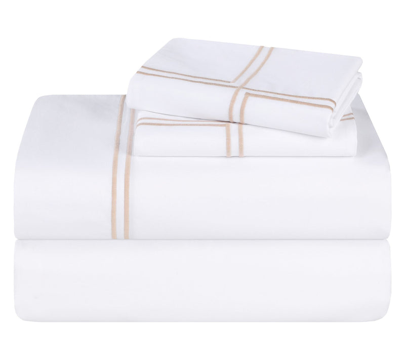 Superior Spring Blooms Cotton Embroidered SheetSet-Queen — Main view