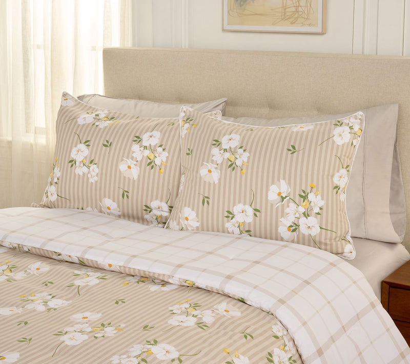 Home Reflections Floral Stripe Comforter & Sham Set- Queen — View 10