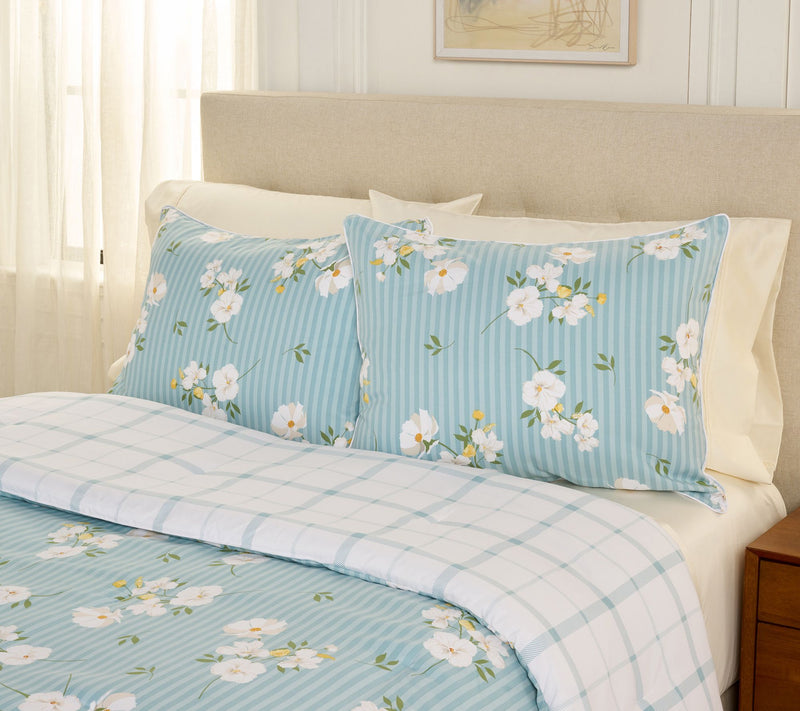 Home Reflections Floral Stripe Comforter & Sham Set- Queen — Main view