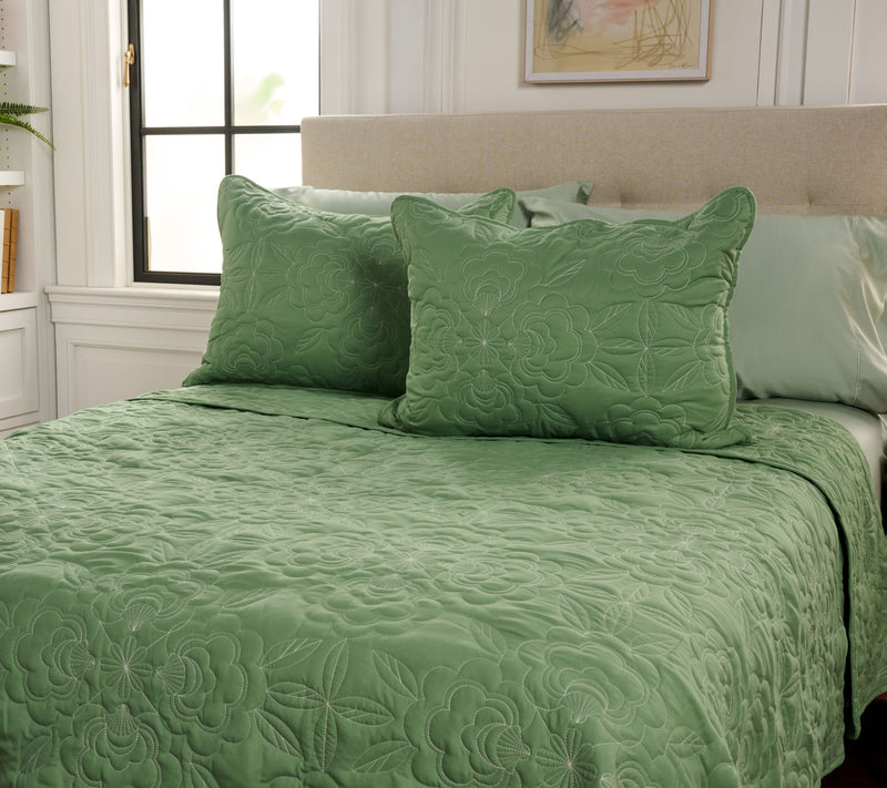 Home Reflections Embroidered Coverlet & Sham Set - King — Main view