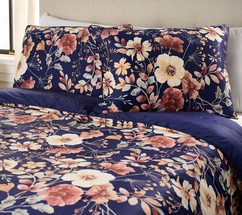 Northern Nights Painterly Floral Comforter & Sham Set- King — View 9