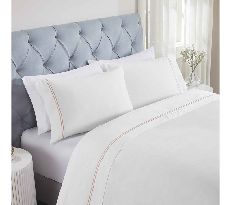 Superior Fieldstone Cotton Embroidered Bed Sheet Set-Queen — View 12